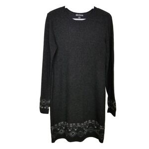 Sherpa Adventure Gear Women Merino Wool Alpaca Blend Sweater Dress Sz M Gray